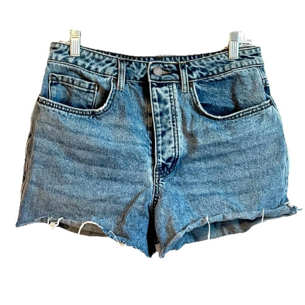 O’Neill Women’s Cut Off High Rise Button Fly Denim Shorts Distressed Sz 30 / 10